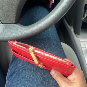 Hammitt Red Wallet with Gold Accents